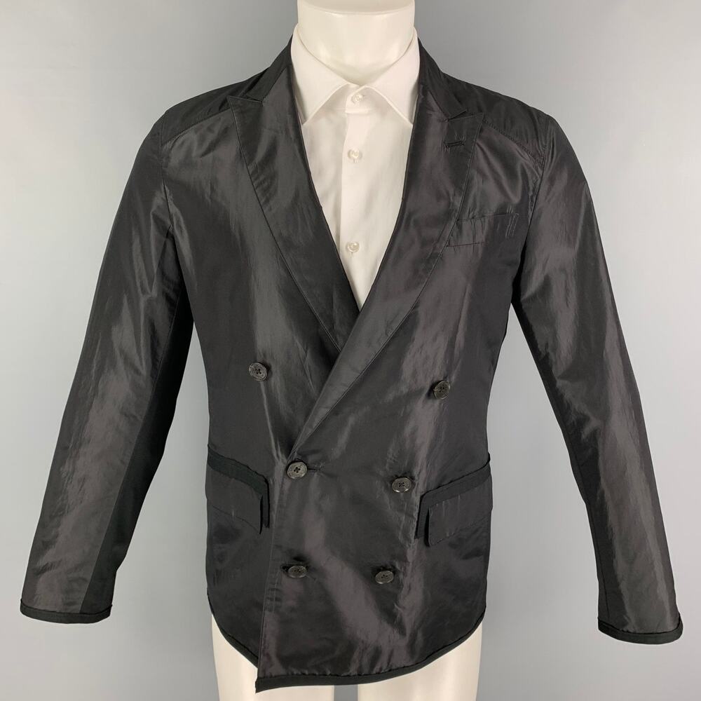 LANVIN en BLEU Size 38 Black Mixed Fabrics Sport Coat